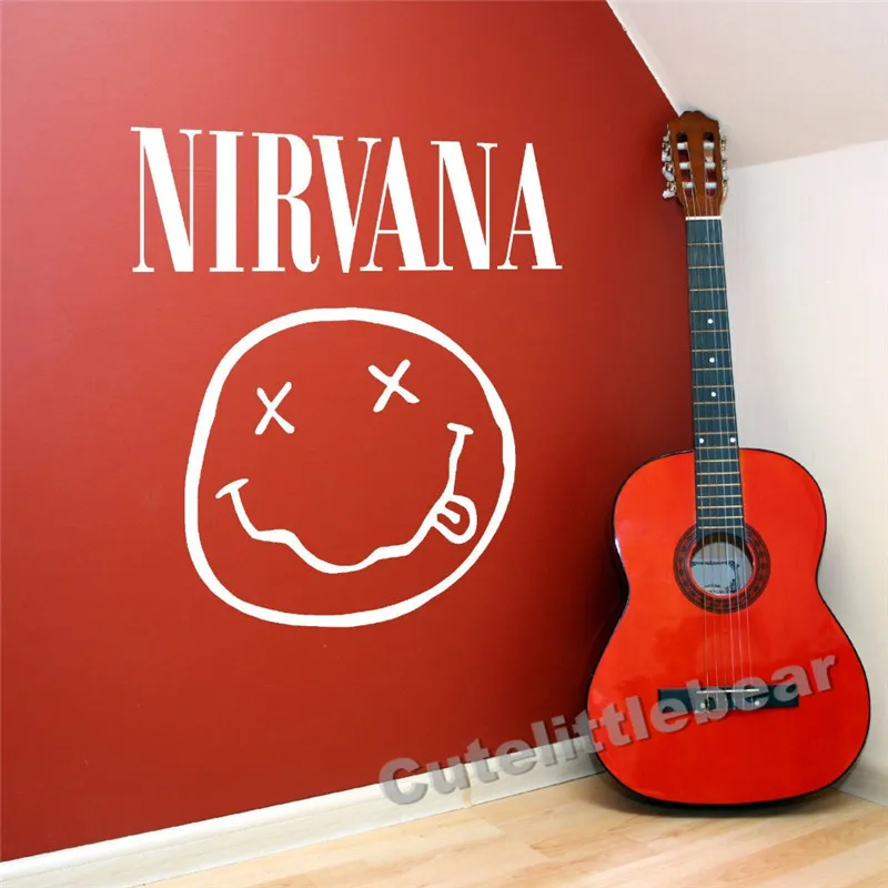 Съемные лого нирваны для лица KURT COBAIN Виниловые Настенные стикеры высокого