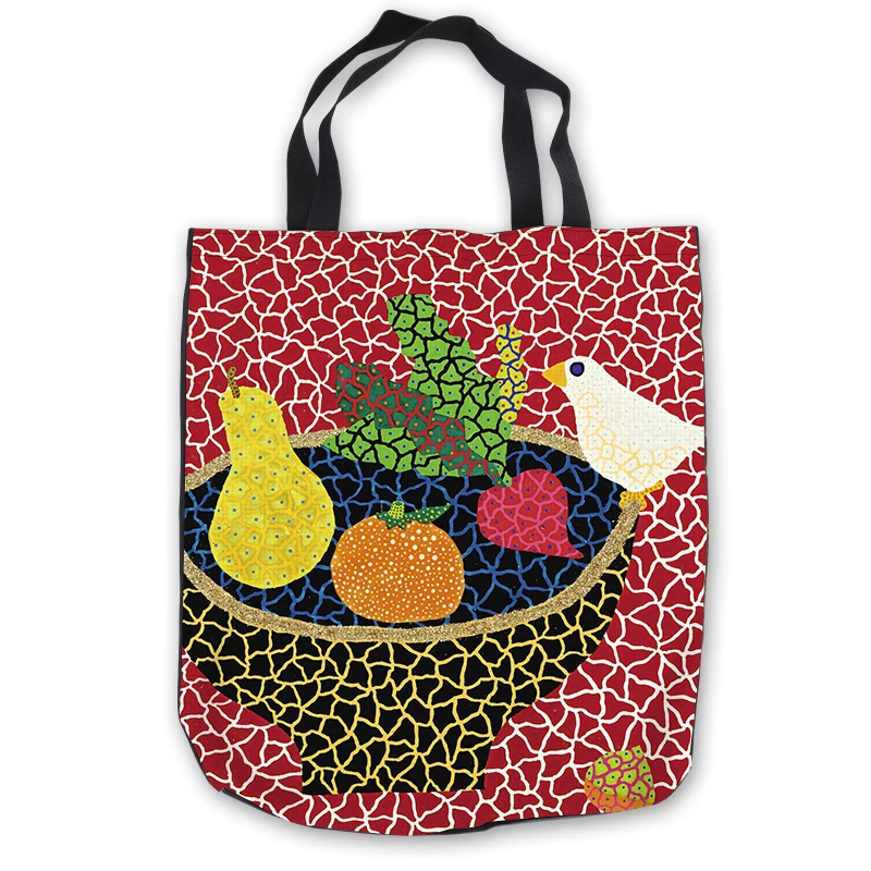 Пользовательские холст yayoi kusama ToteBags Ручные Сумки хозяйственная сумка