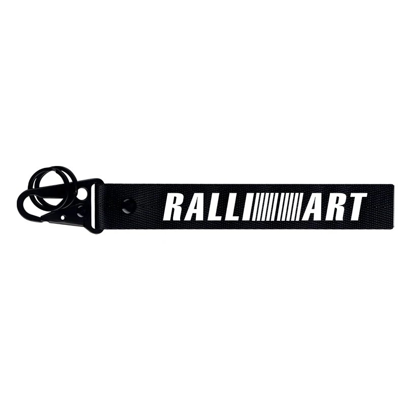 For RALLIART Black Автомобильный Стайлинг RALLIART эмблема брелок шнурок для ключей кольцо цепи для Mitsubishi RALLIART мотоциклы декоративные аксессуары - Название цвета: For RALLIART Black