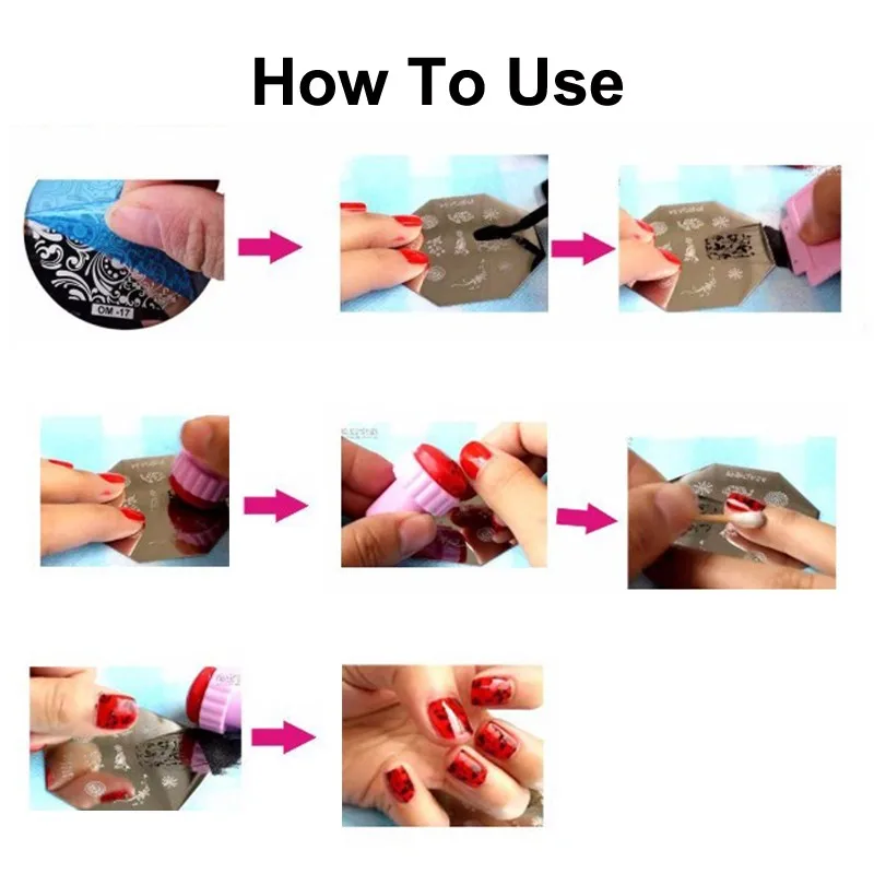 5 шт./лот акриловые пластины для штамповки ногтей шаблоны маникюра цветочный