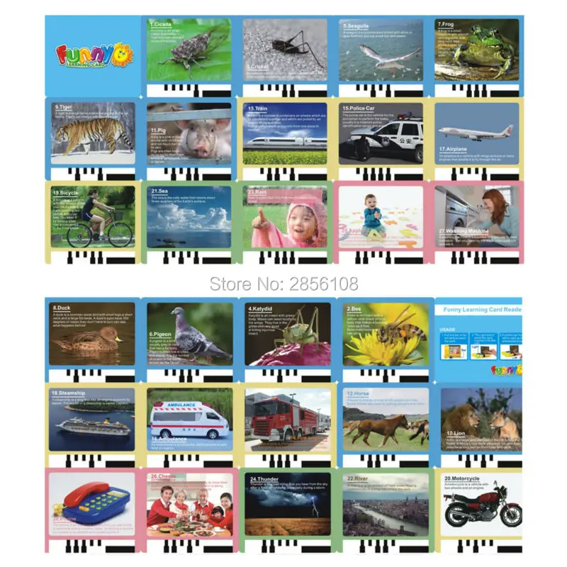 Обучающая карта с распознаванием голоса Набор обучающих карт имитация