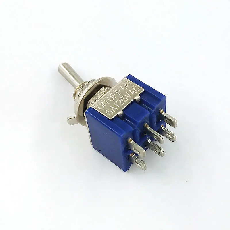 5 шт./лот тумблер Mini DPDT 6A 125 В AC/3A 250 AC 6Pin ВКЛ-ВЫКЛ-ВКЛ 13*12 7 мм вкл. Переключатель