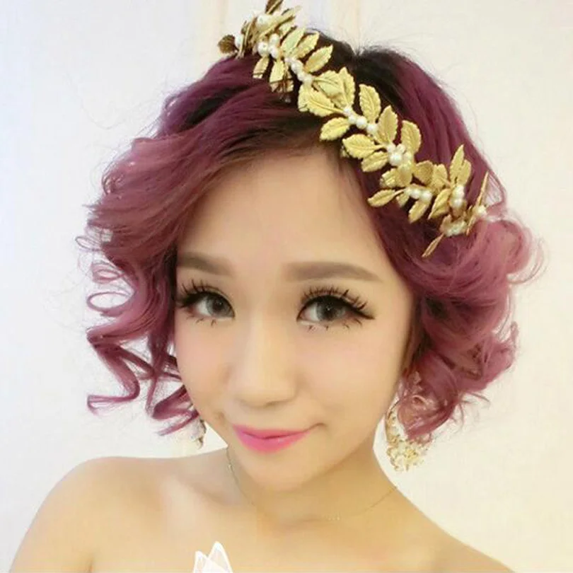 Новые повязки для волос Европа США Ретро барокко Золотая жемчужина листья