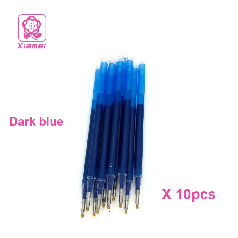 Dark blue Канцелярские принадлежности xiamei 10 шт пластиковая стираемая гелевая ручка, контроль температуры, стираемая ручка для студентов - Цвет: Dark blue