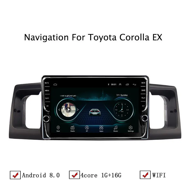 9 "Android 8 1 автомобильный gps навигатор для Toyota Corolla EX 2004 2005 2006 2007 2008 2009 2013