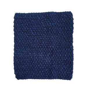 Navy 10pcs Вязаный топ-труба 9x10 дюймов, топ-пачка для маленьких девочек, вязаная юбка-американка топ-пачка, вязаная крючком повязка на голову, смешанные цвета, 10 шт. в партии - Цвет: Navy 10pcs