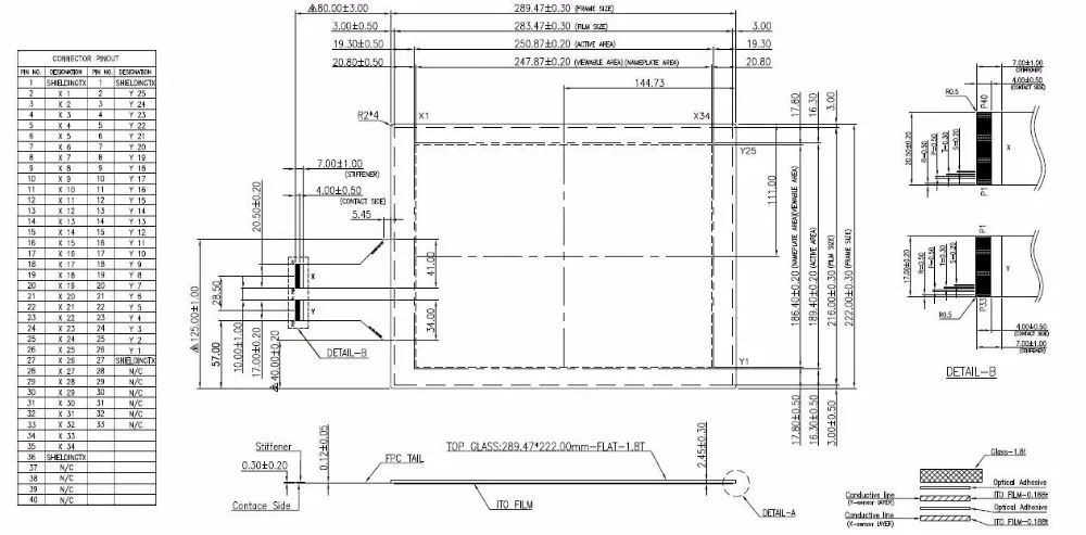12 2 дюймовый многоточечный емкостный сенсорный экран USB контроллер Touch 40 Plus 33Pin