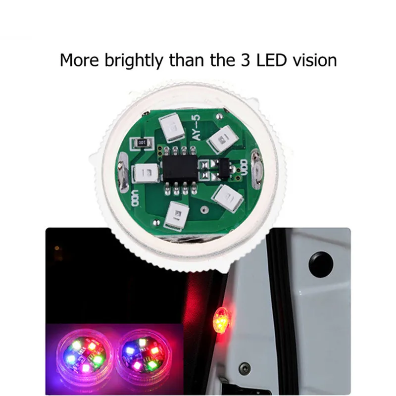 2 шт. 5 светодиодов автомобиля открывания двери Предупреждение лампа индикации безопасности анти-столкновения сигнальный светильник стояночные огни автомобиля украшение для двери лампы