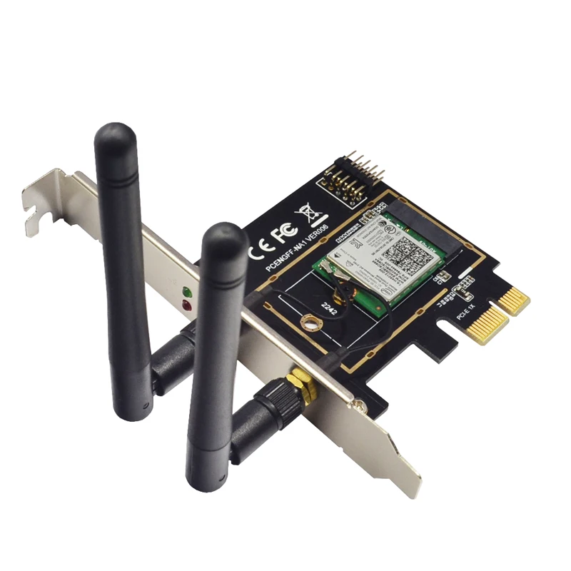 

PCI-Express 1X M.2 NGFF Key A A+E to Mini PCI-E Adapter Wireless WiFi Bluetooth Network Card ConverterM2 NGFF Support 2230 2242
