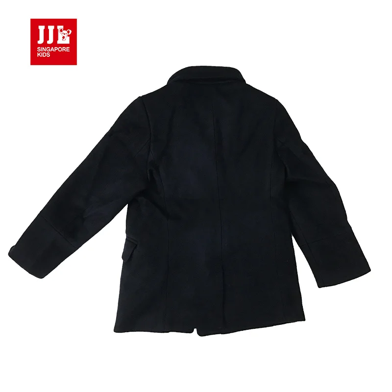 Для мальчиков шерстяное пальто для верхняя одежда Детское теплая розничная