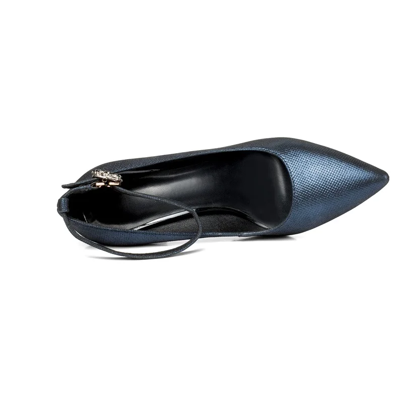 

ZVQ Shoes Woman 2019 Spring New Fashion Sexy Pointed Toe Sheepskin Woman Pumps Outside High Strange Style Buckle Ladies Shoes