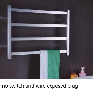 no (switch and plug) 304# полотенцесушитель с подогревом из нержавеющей стали Электрический полотенцесушитель для ванной комнаты TW-RT1 - Цвет: no (switch and plug)
