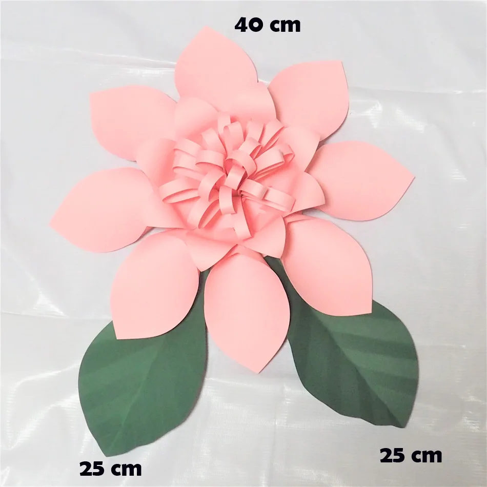 40 см Cardstock роза DIY легко бумажные цветы + 2 шт 25 листья для детской стены Цветочный