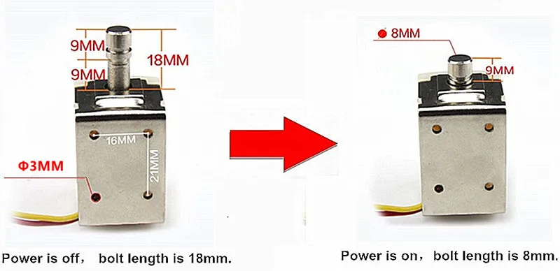 Мини электрический Болтовой замок 12 В постоянного тока/фотомагнитный