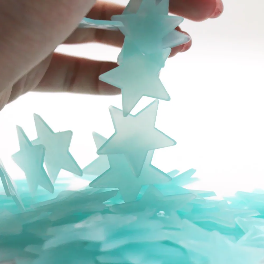 30 шт. 3D звезды светится в темноте светящаяся на настенные наклейки для детской