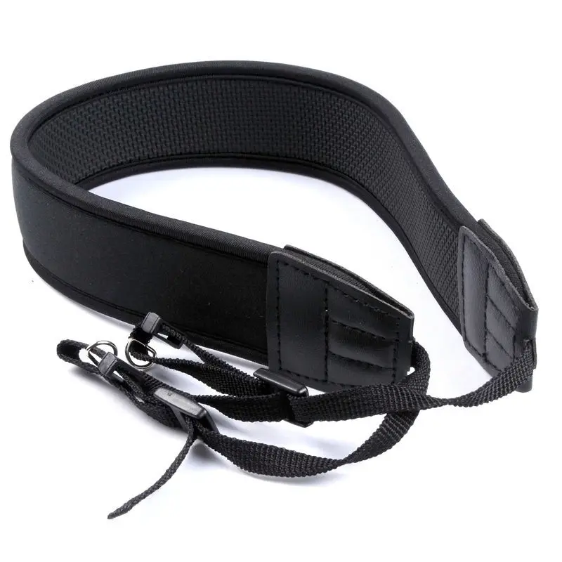 Черный нескользящий эластичный неопреновый шейный ремешок для камеры Nikon Canon Pentax