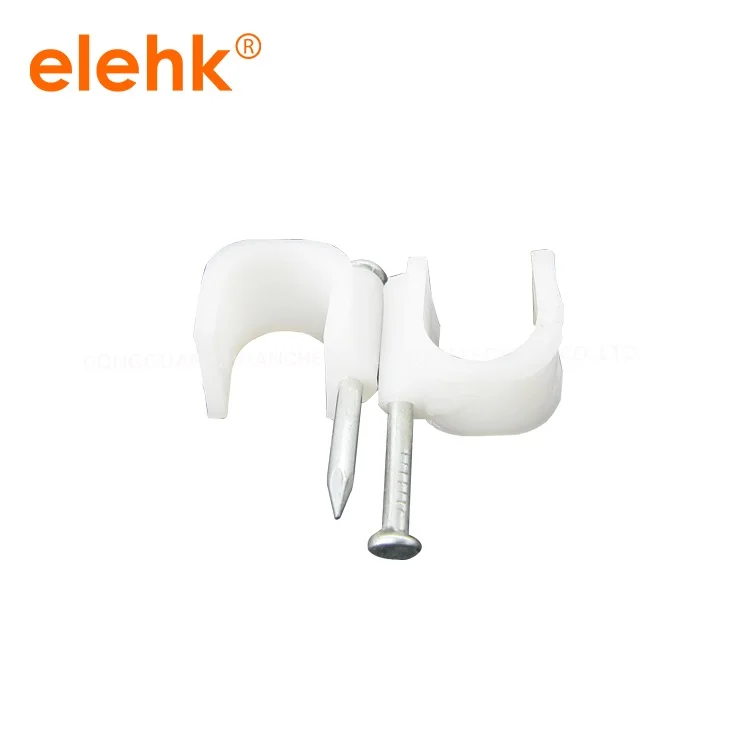 7MM Circle Path cable clips nail wire 100PCS/bag Round white with screw | Строительство и ремонт