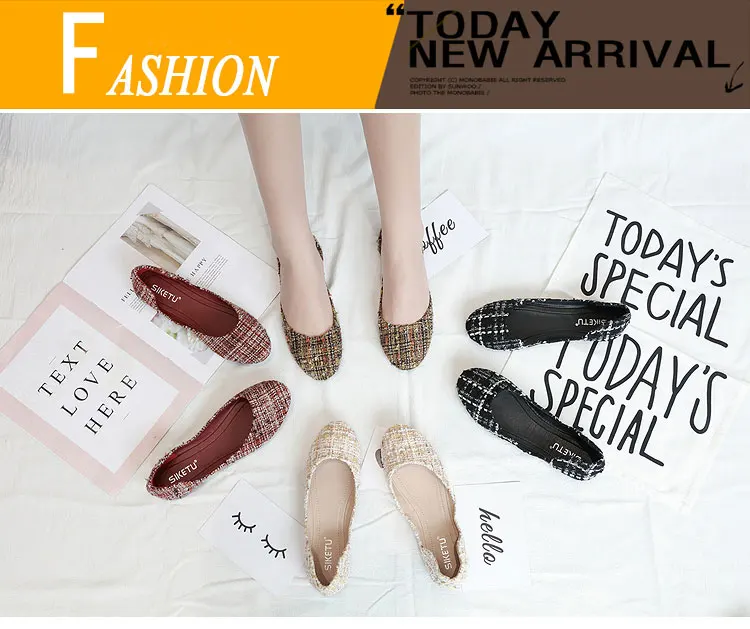 chaussures ete femme summer women flats shoes women shallow mouth flat bottom round head shoes female multi loafers ladies