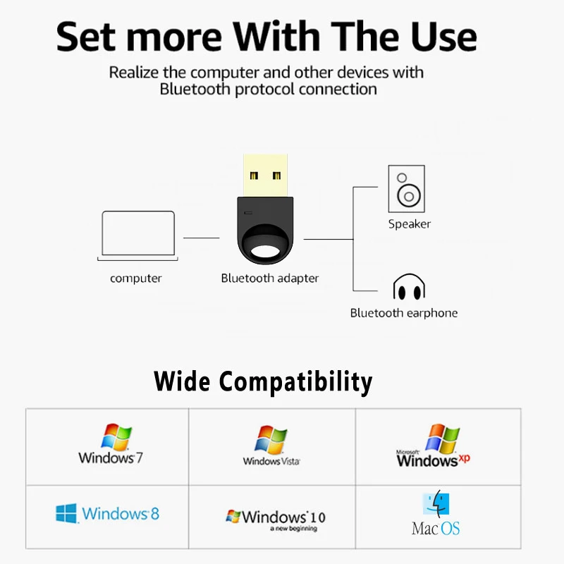 Беспроводной usb-адаптер Bluetooth для компьютера Беспроводная гарнитура Bluetooth динамик CSR 4,2 Бесплатный драйвер Bluetooth ключ/приемник