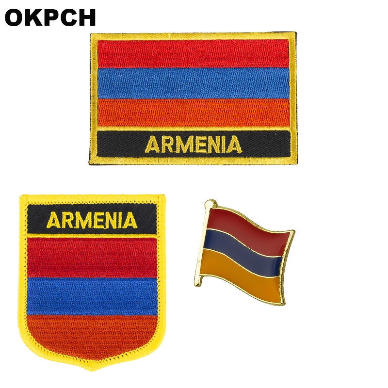 Флаг армян патч значок 3 шт. набор патчей для одежды DIY украшения PT0198-3