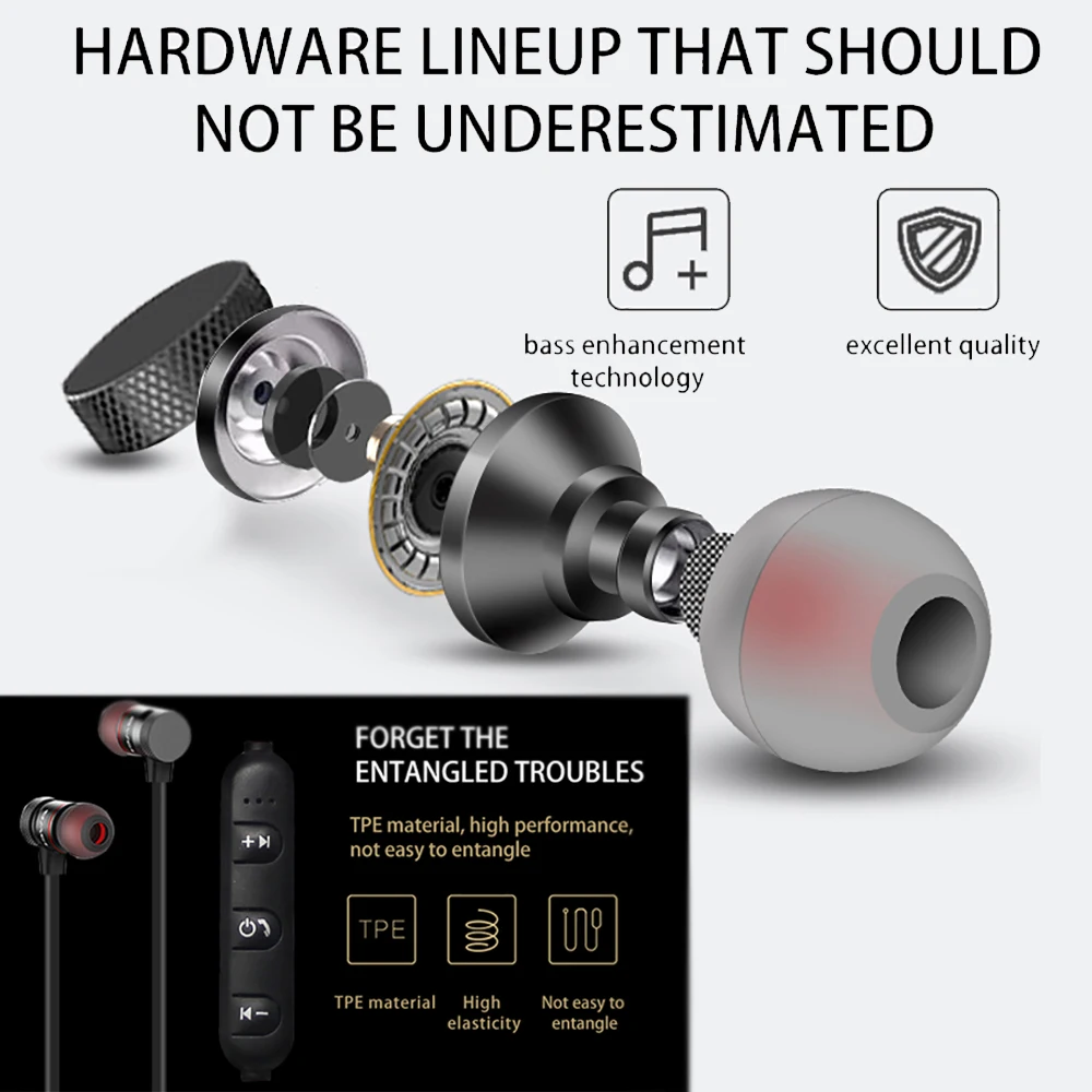 Bluetooth наушники MOONSTAR спортивные беспроводные гарнитура с микрофоном для
