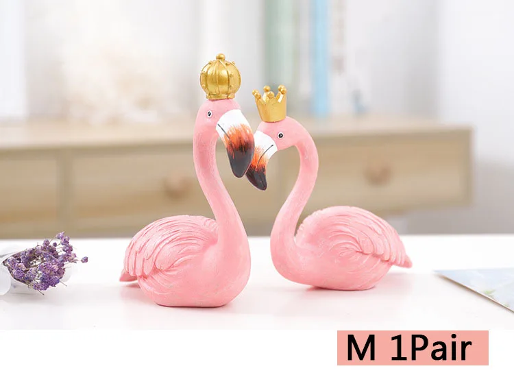 M 1 pair Смола Фламинго домашний декор свадебные принадлежности подарок для друга ремесло День рождения День Святого Валентина креативный подарок пара король королева INS - Цвет: M 1 pair