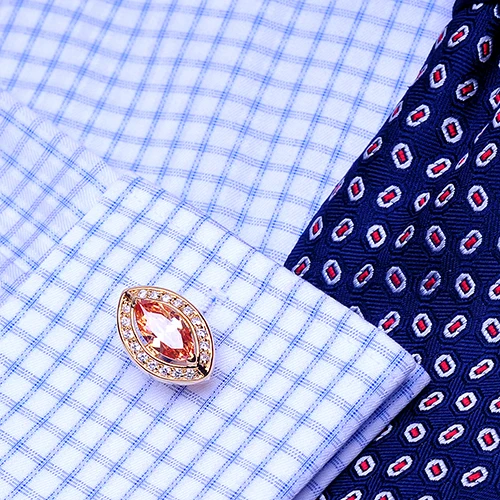 Мужские запонки на пуговицах KFLK роскошные золотого цвета с кристаллами