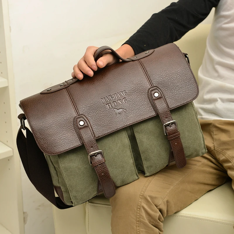 Уличные винтажные мужские сумки-мессенджеры Мужская Холщовая Сумка на плечо с из