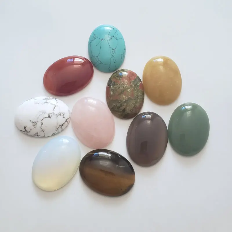 Оптовая продажа 6 шт./лот Хорошее качество Смешанные натуральные камни овальный