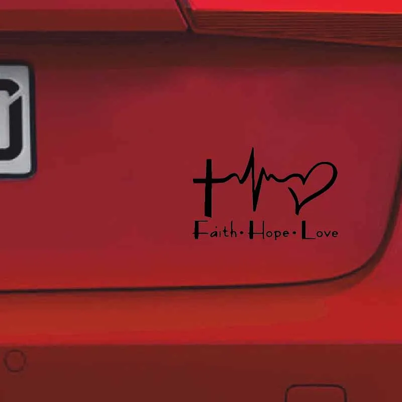 YJZT 17.8CM*11.3CM Faith Hope Love Jesus Vinyl Car Motorbike Creative Sticker Decals Black/Silver C13-000317 | Автомобили и