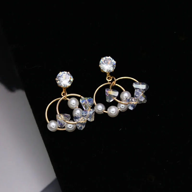 Блестящие сбоку новые модные брендовые ювелирные изделия корейские жемчужные