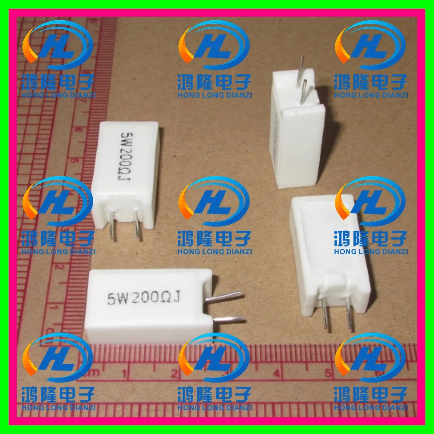 Вертикальный цементный резистор 5 Вт 200 Ом +/ 5% об|resistance 5w|resistor 5wresistance ohm |