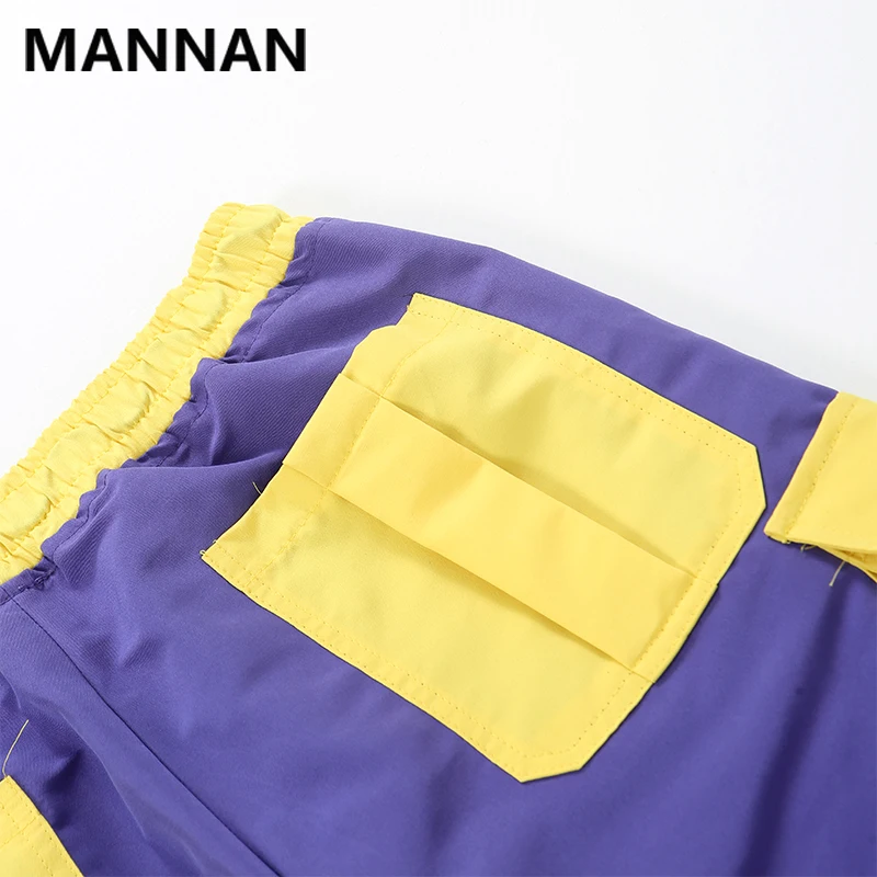MANNAN, короткие штаны, мужские, повседневные, хип-хоп, карман, огонь, уличная одежда, с принтом, свободные, карго, шорты, мужские, летние, модные, уличные, бермуды