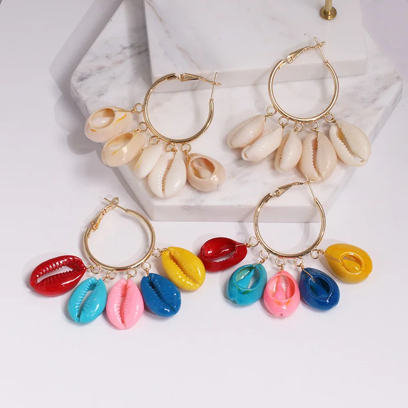 JUJIA, модные женские простые жемчужные висячие серьги, летние, Boho ювелирные изделия, ручная работа, натуральные морские раковины, серьги для девочек