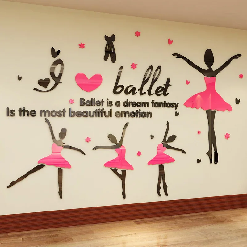 Балет 3d стикер на стену школьные танцевальные обои для класса Наклейка Спортзала