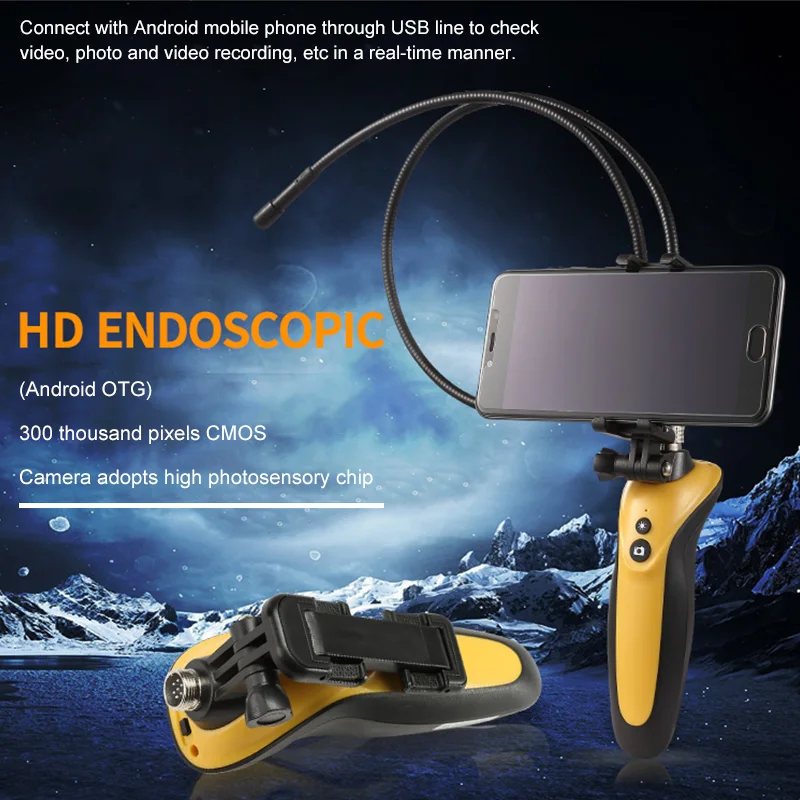 USB бороскоп Полужесткий эндоскоп Инспекционная камера водонепроницаемая CMOS HD с 6