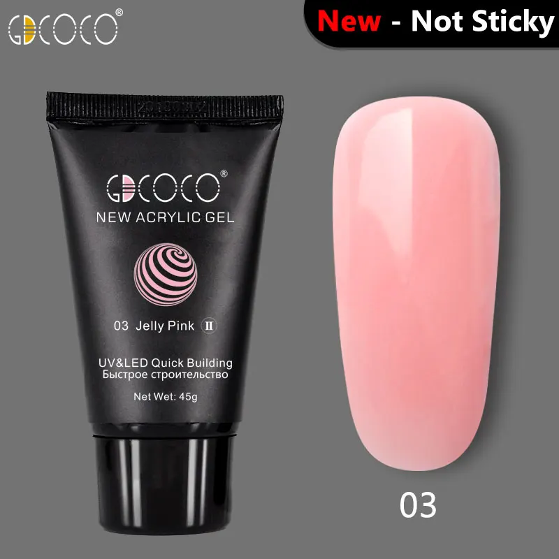 GDCOCO 8 мл Праймер без кислоты быстрая сушка Замачивание от УФ светодиодный базовый слой не очищающее верхнее покрытие Прямая поставка поли гель для ногтей акриловый гель - Цвет: 03 Jelly pink New