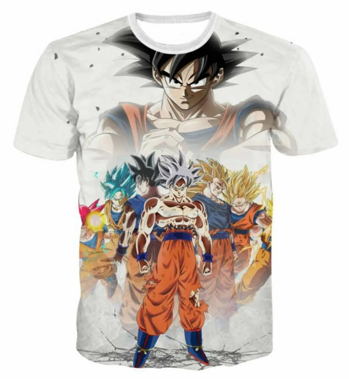 Мужская футболка в стиле Харадзюку с принтом Dragon Ball Z Super Saiyan Vegeta Goku Goten Gohan