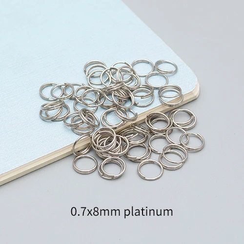 0.7x8mm platinum 200 шт./лот 7/8/10 мм соединительные кольца двойные петли цвета: золотистый, серебристый Цвет Разделение кольца Разъемы для расходных материалов для изготовления ювелирных изделий DiY - Цвет: 0.7x8mm platinum