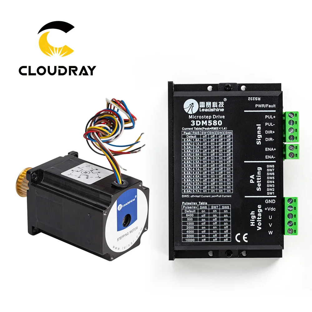 3 фазный шаговый двигатель Cloudray Leadshine 573S09 L 18/573S15 18 + Драйвер 3DM580 для лазерной