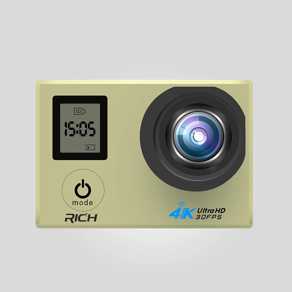 Экшн-камера RICH V903D 4K 2 0 дюйма двойной ЖК-дисплей 16 МП Спортивная Wi-Fi 30 м