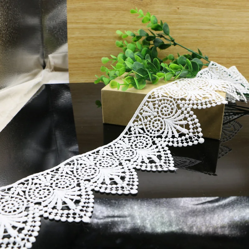 2 ярдов 8 см костюм декоративный отделка Вышивка Шитье DIY ремесло белый кружевной