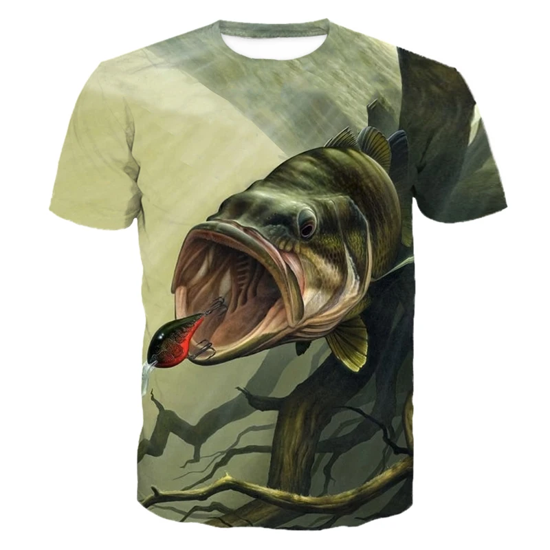 Крутая модная 3D Футболка с принтом рыбы уличные Веселые Топы И Футболки для