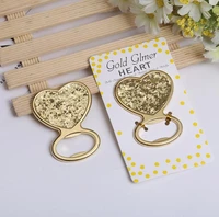 gold glitter heart shaped bottle opener wedding favors bridal shower giveaways event party free shipping sn1128