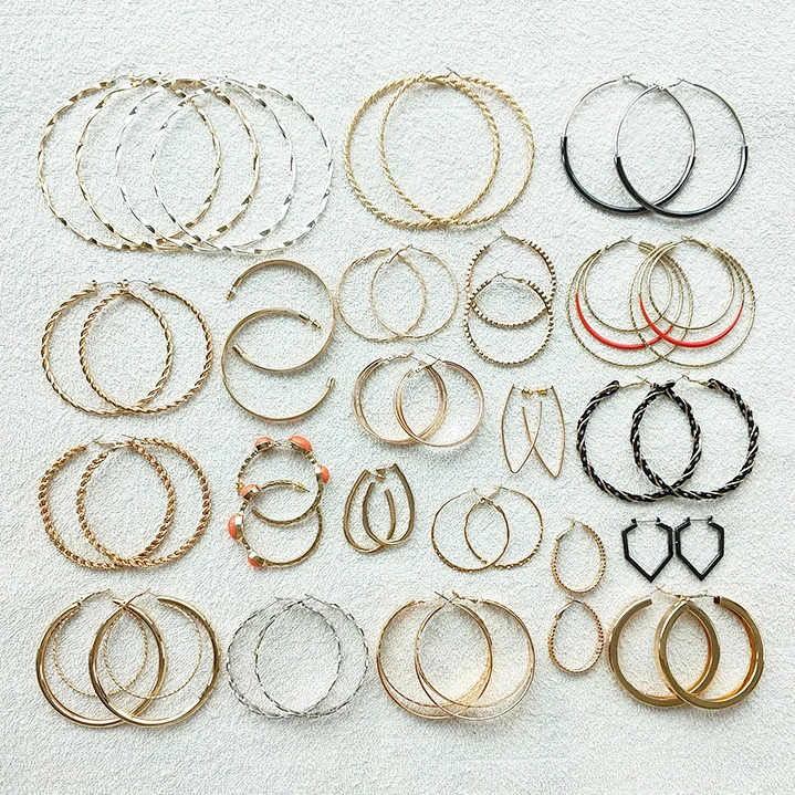 Женские серьги кольца в стиле панк пикантные большие модные гладкие круглые