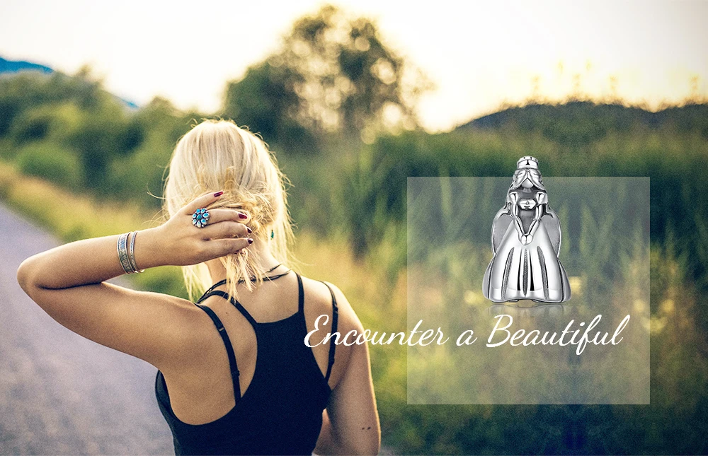 Ювелирный дворец 925 Стерлинговое серебро Счастливая свадьба 3D невестка бусинки подходят для браслетов для женщин Ювелирные изделия как лучшие подарки.