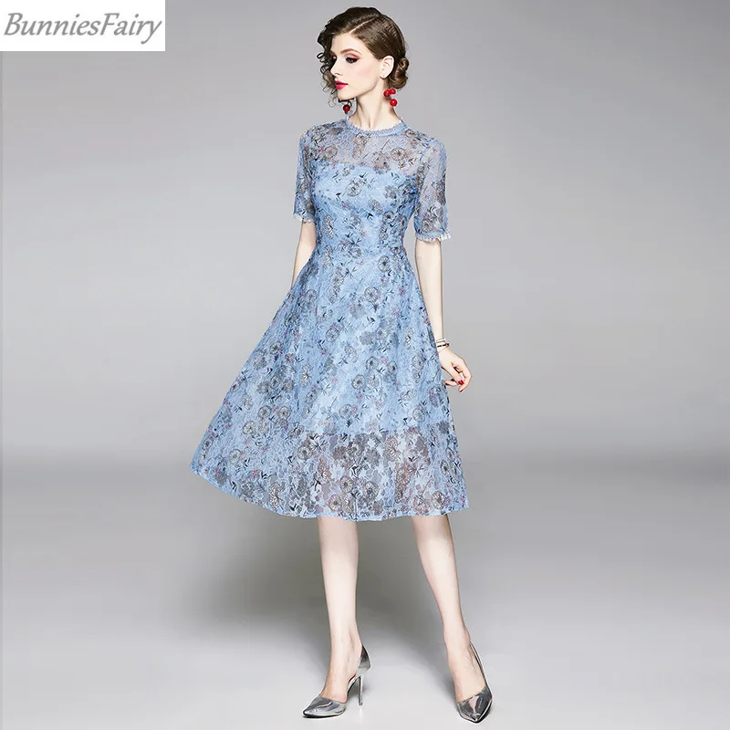 BunniesFairy 2019 летнее новое женское элегантное шикарное цветочное вязаное небесно
