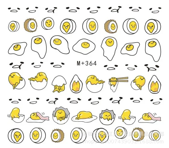 Модные 5 листов детские наклейки для девочек с изображением яиц Huang Jun милые