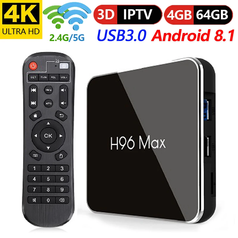 Последняя ТВ-приставка H96 max x2 Android 8 1 Amlogic S905X2 4 Гб 64 ТВ-Приставка Smart box pk X96MAX T95Q tv B |