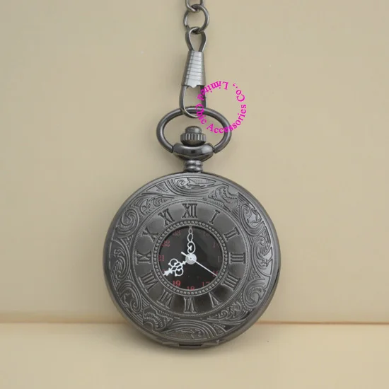 wholesale dual display gift retro quartz machinery men antique black Roman pocket fob watch man hour watches good | Наручные часы